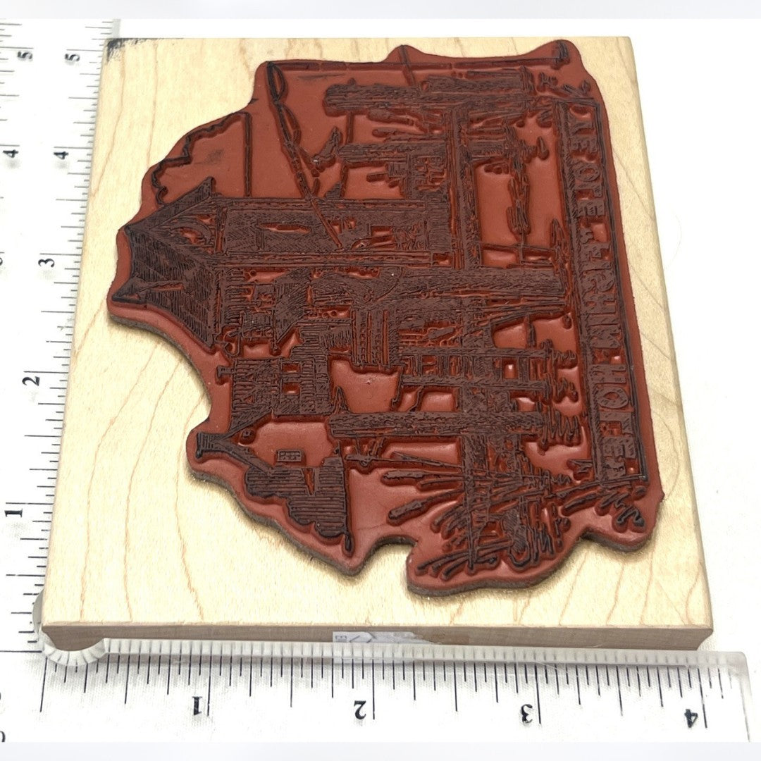 Impression Obsession YE OLE FISHIN HOLE Fishing Outhouse Funny Rubber Stamp