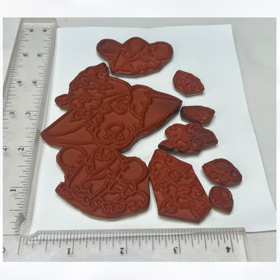 Loralie Designs CATS & DOGS Fashion Art Rubber Stamps Lot of 3