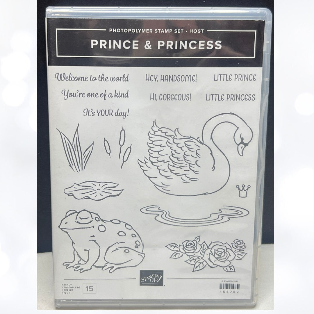 Stampin Up PRINCE & PRINCESS Frog Swan Rubber Stamps