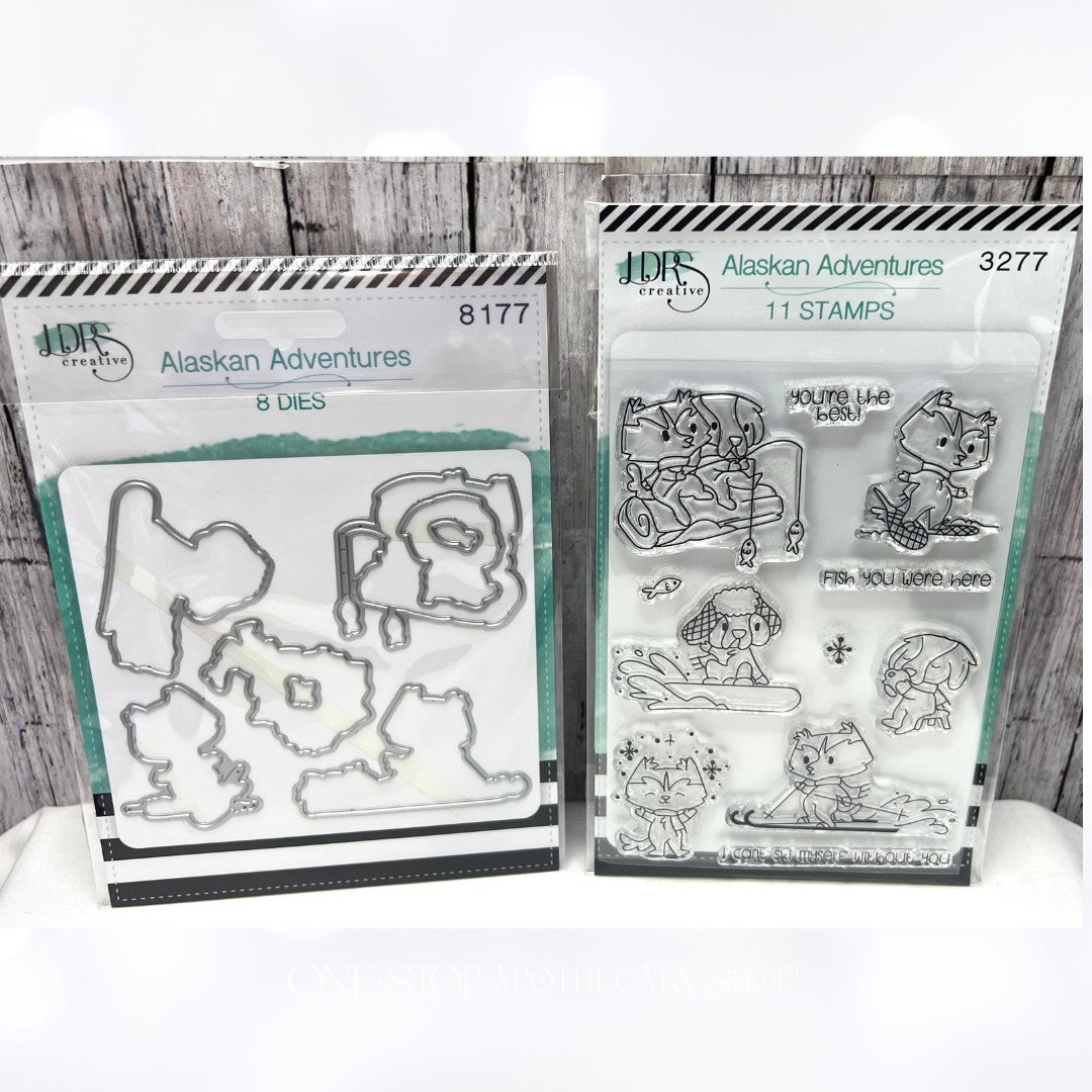 LDRS ALASKAN ADVENTURES Animals Winter Rubber Stamps Dies