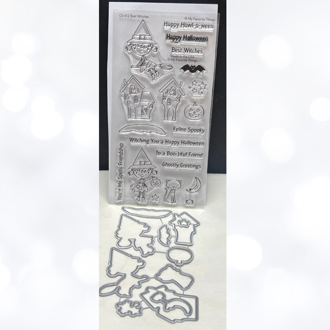 My Favorite Things BEST WITCHES Witch Halloween Haunted House Rubber Stamps Dies