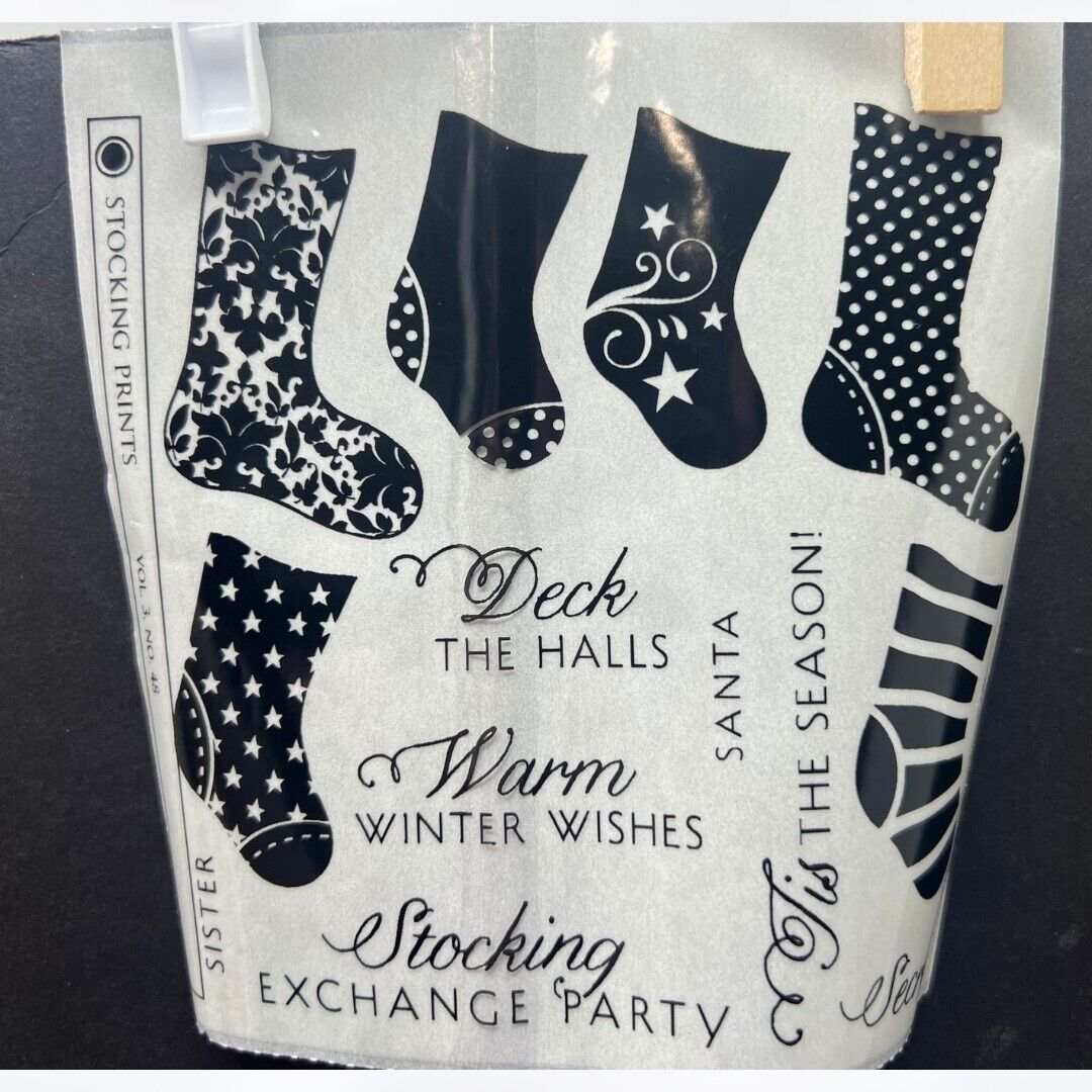 Papertrey Ink CHRISTMAS STOCKING PRINTS Holiday Rubber Stamps