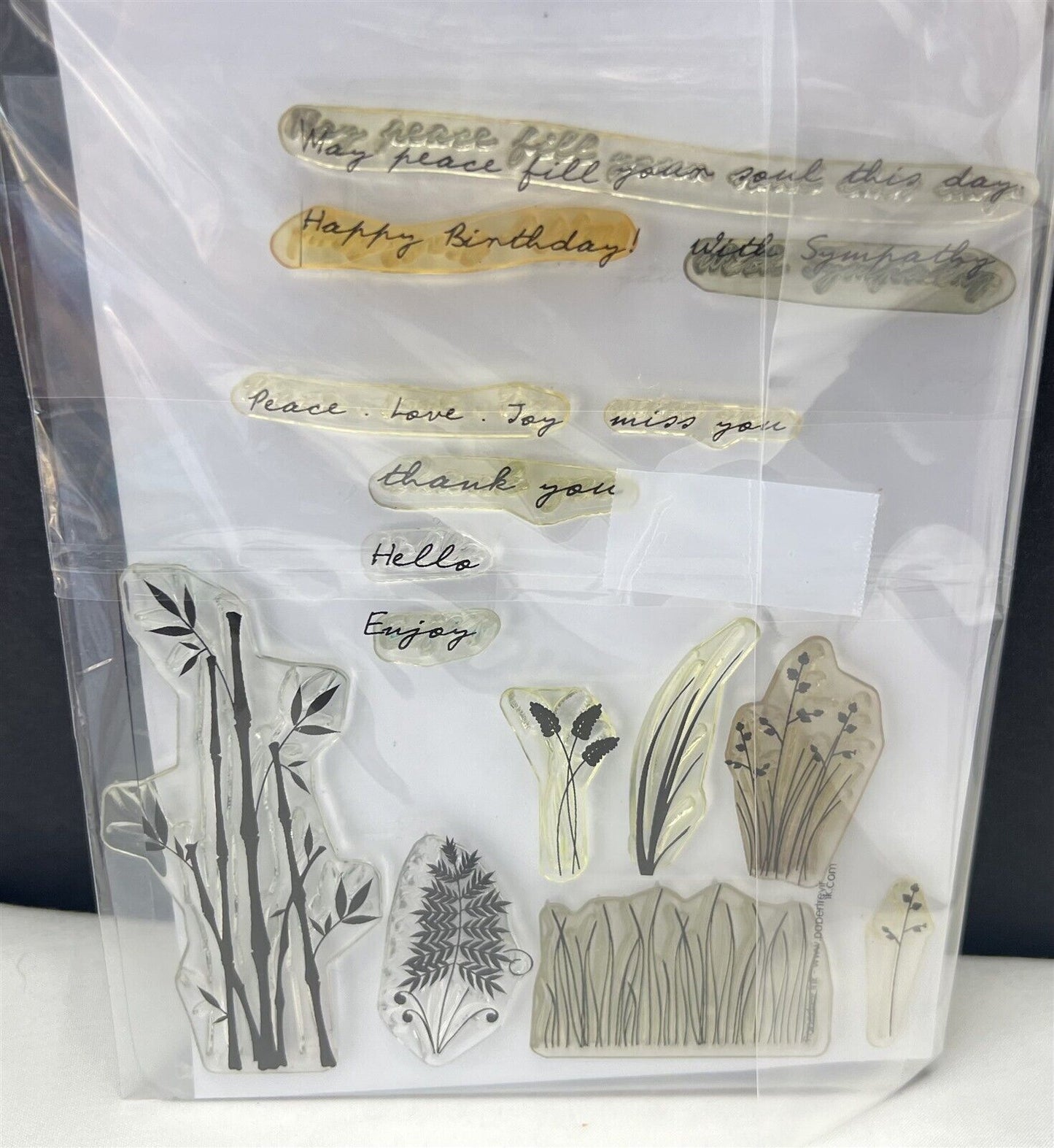 Papertrey Ink PEACEFUL GARDEN Four of a Kind Flowers Floral Rubber Stamps Lot
