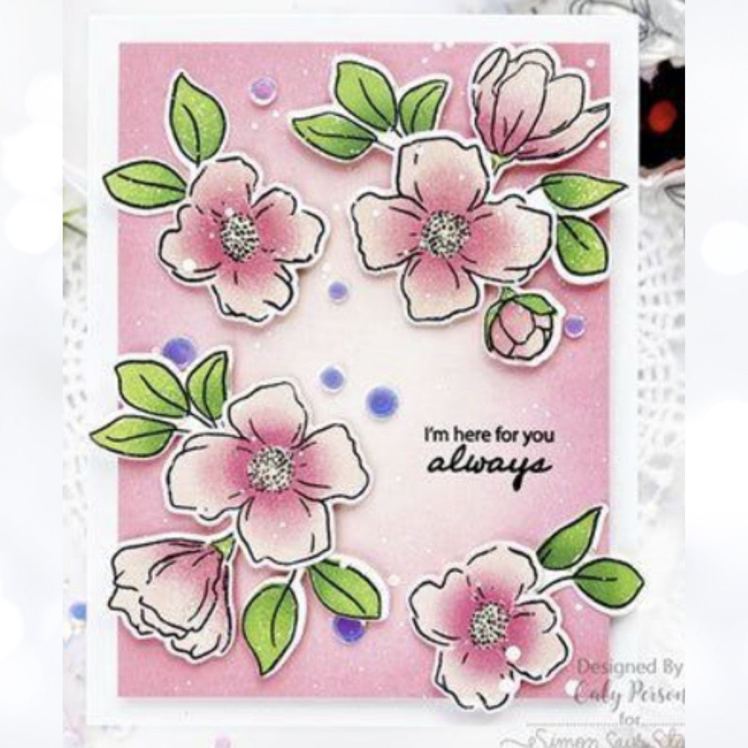 Simon Says Stamp BLOOMING MEADOW Flowers Rubber Stamps Dies