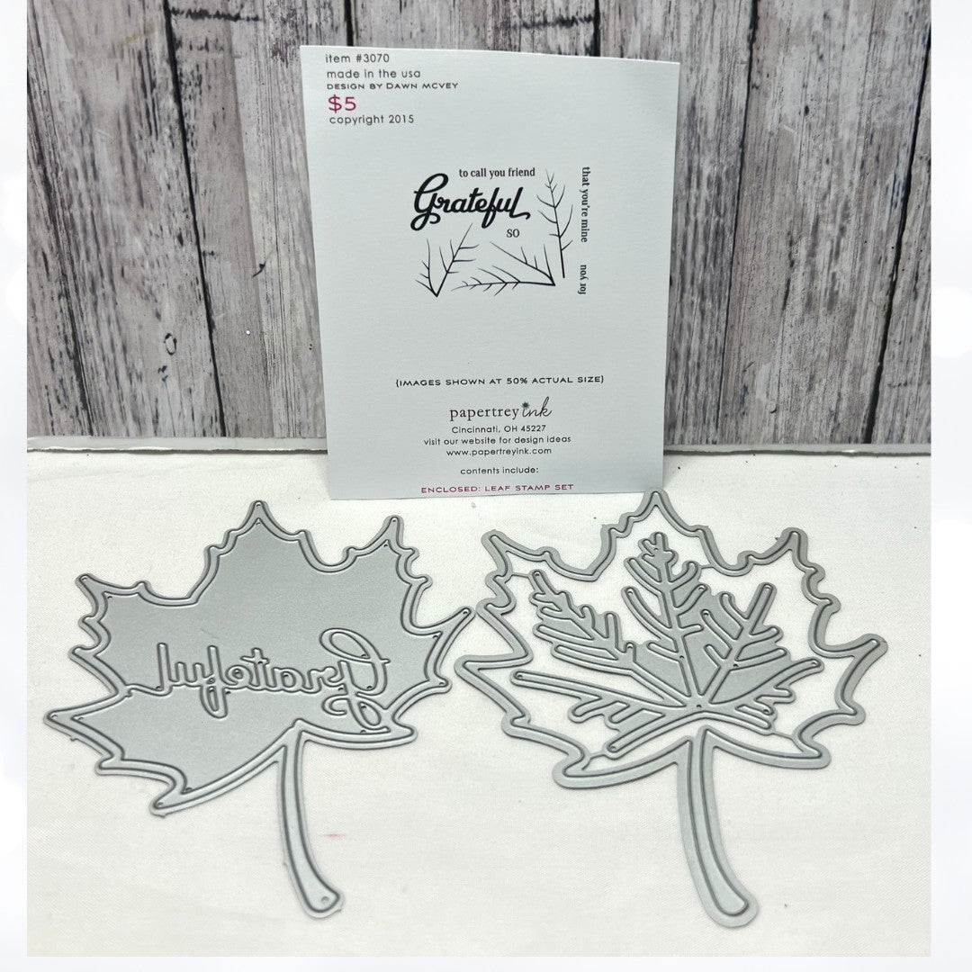 Papertrey Ink GRATEFUL LEAVES Autumn Fall Rubber Stamps Dies
