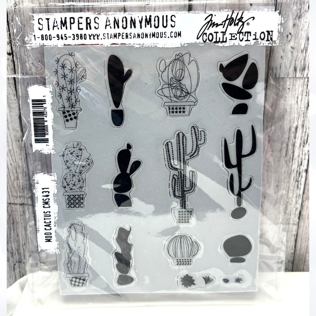 Tim Holtz MOD CACTUS Southwest Stampers Anonymous CMS431 Rubber Stamps
