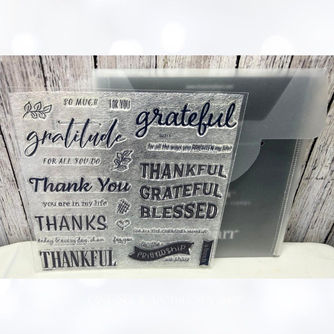 Close To My Heart THANKS A BUNCH Thank You Sentiments Rubber Stamps