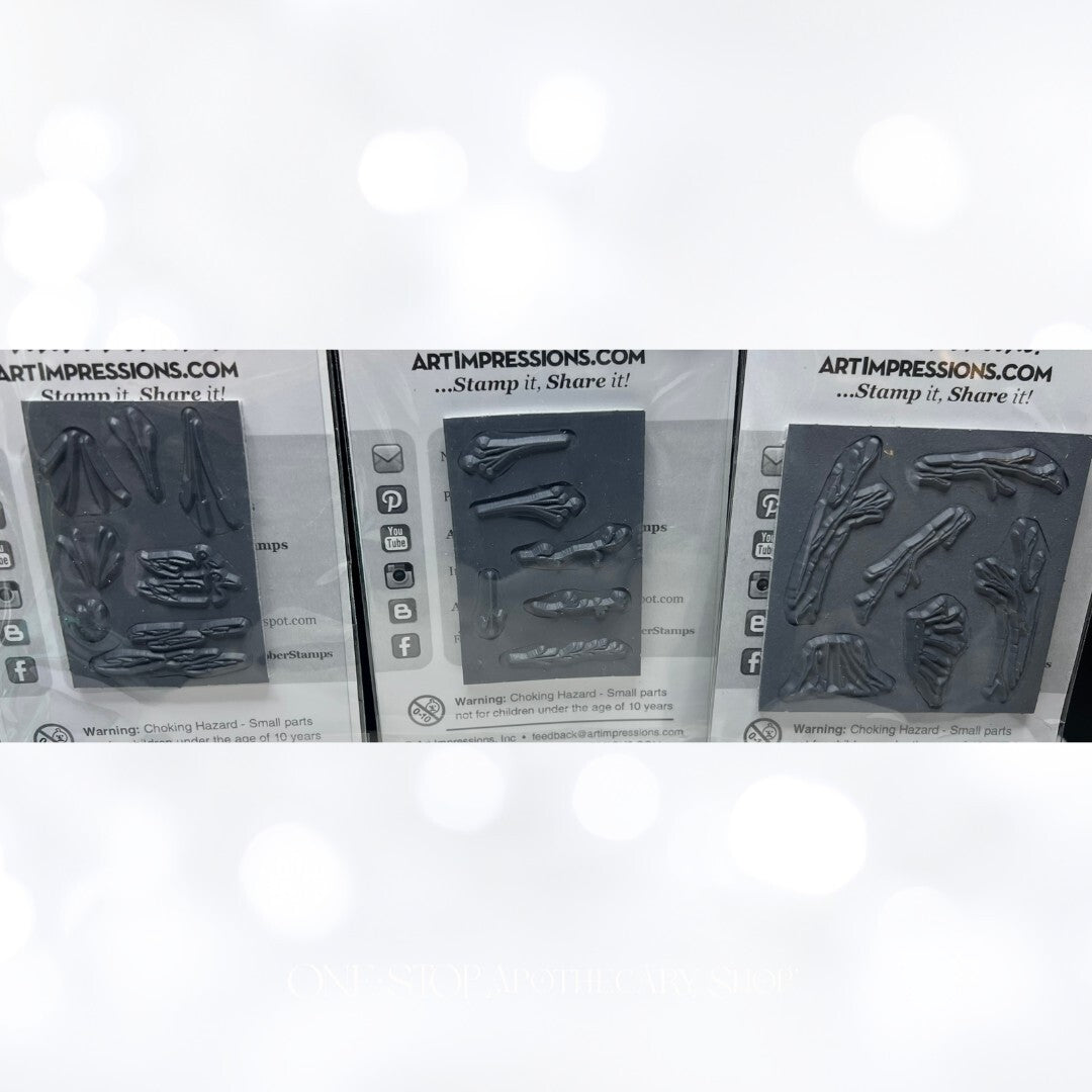 Art Impressions FALL Pond Weathers Swan Watercolor Rubber Stamps Lot of 3