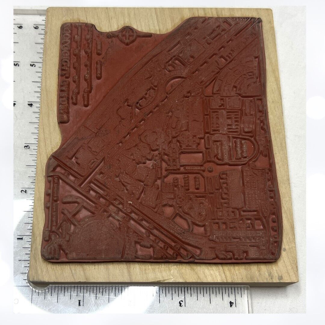 Stampa Rose ZOOLOGICAL GARDENS Zoo Map R59-220 Animals Mixed Media Rubber Stamp