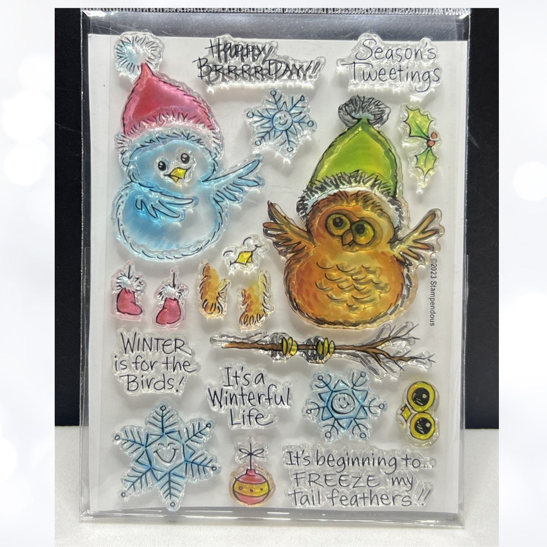 Stampendous SNOW BIRD Christmas Holiday Rubber Stamps