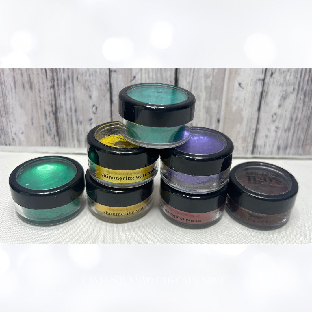 Luminarte TWINKLING H2Os Shimmering Watercolor 10gm Jars Lot of 7