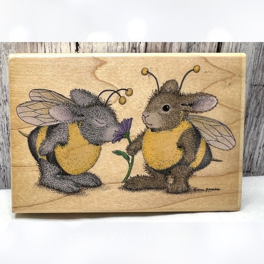 House Mouse BUZZY FRIENDS Hop-It Hoppers Bunny Rabbit Halloween Rubber Stamp