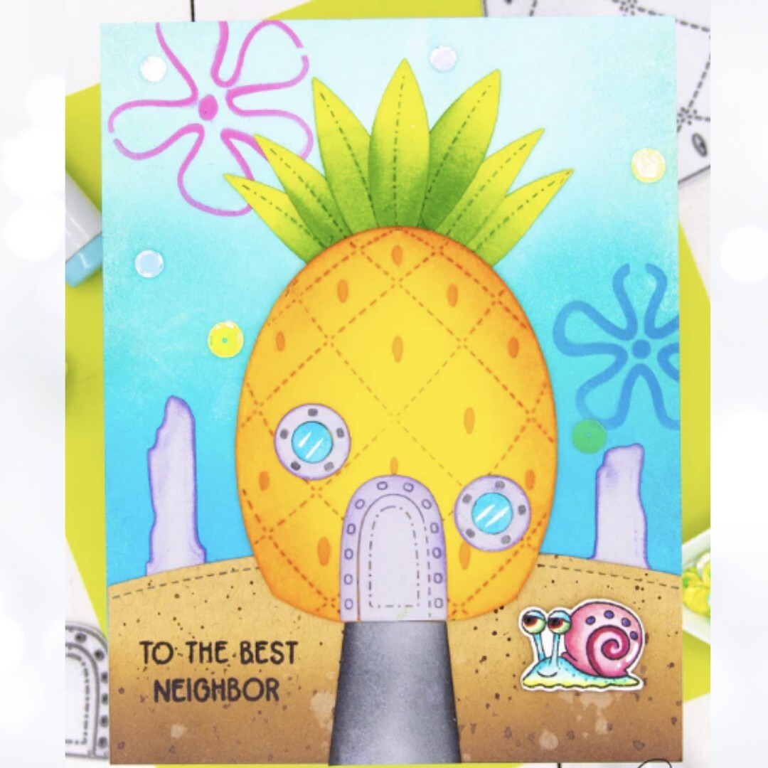 Kindred Stamps UNDERWATER BUDDIES Spongebob Pineapple Rubber Stamps Dies