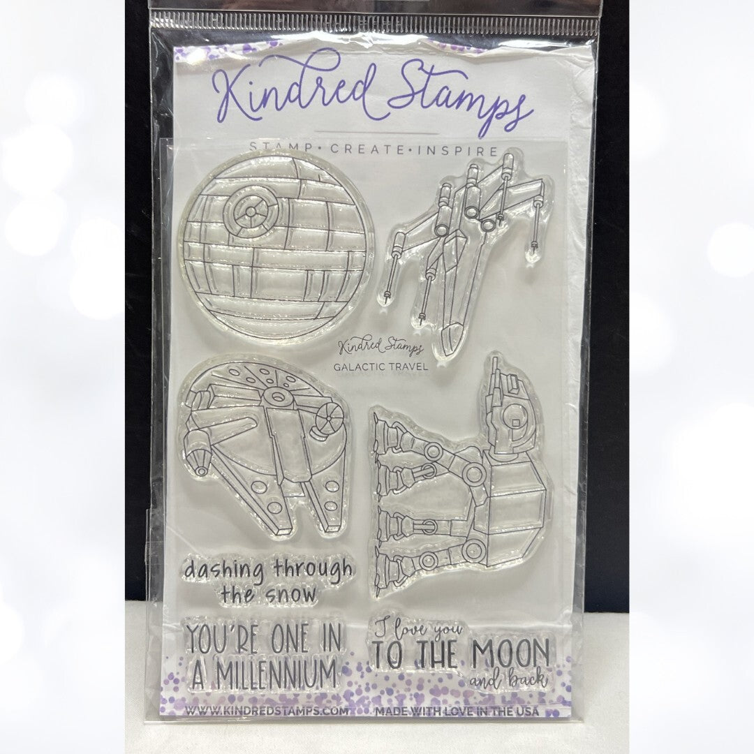 Kindred Stamps GALACTIC TRAVEL Star Wars Ships Falcon Death Star Rubber Stamps