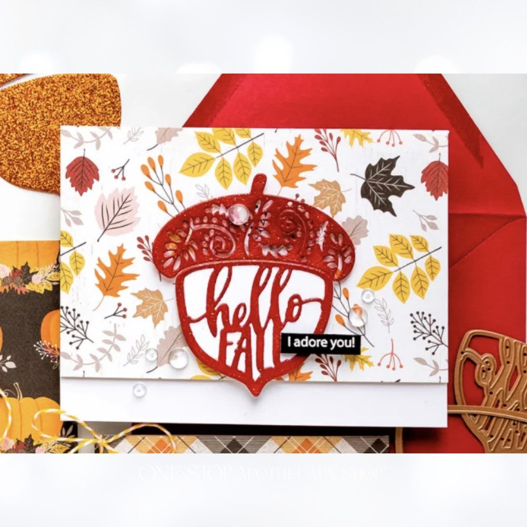 Spellbinders FALL Autumn Wreath Small Dies of the Month Sept 2017 & Oct 2018