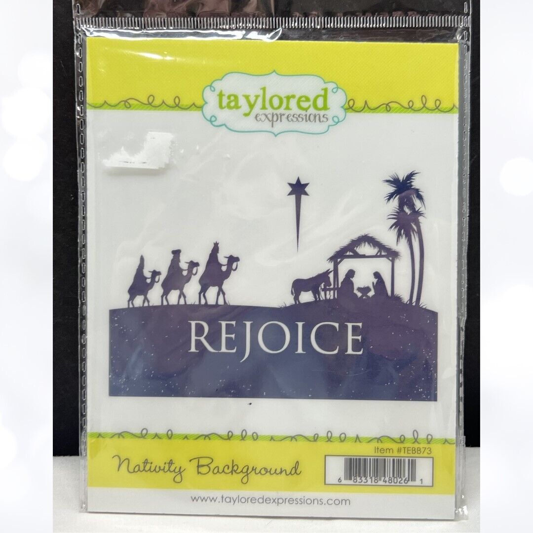 Taylored Expressions NATIVITY Background Christmas Religious Rubber Stamp Rare