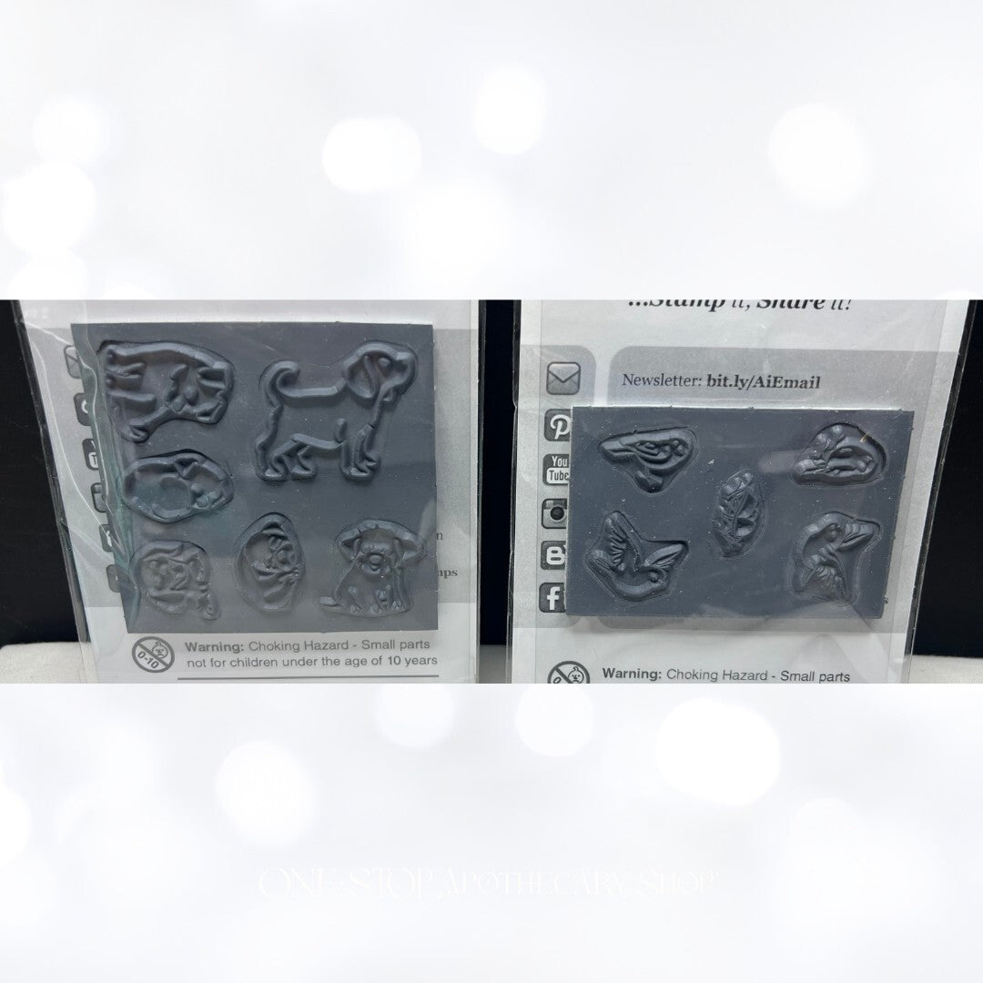 Art Impressions DOGS & BIRDS Animals Watercolor Rubber Stamps Lot of 2