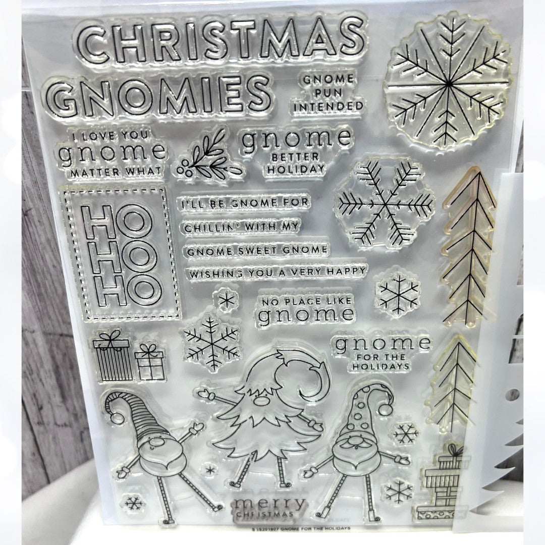 Simon Says Stamp GNOME FOR THE HOLIDAY Christmas Gnomes 6x8 Rubber Stamps