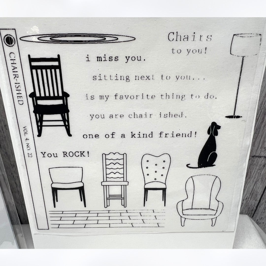 Papertrey Ink LIGHTEN UP & CHAIR-ISHED Chairs Furniture Rubber Stamps Dies