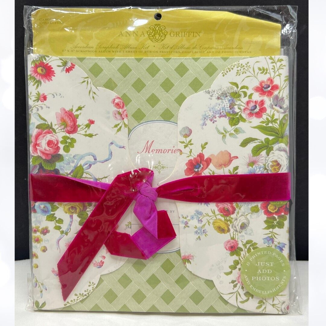Anna Griffin ACCORDIAN SCRAPBOOK 8x8 Album Rub Ons Kit