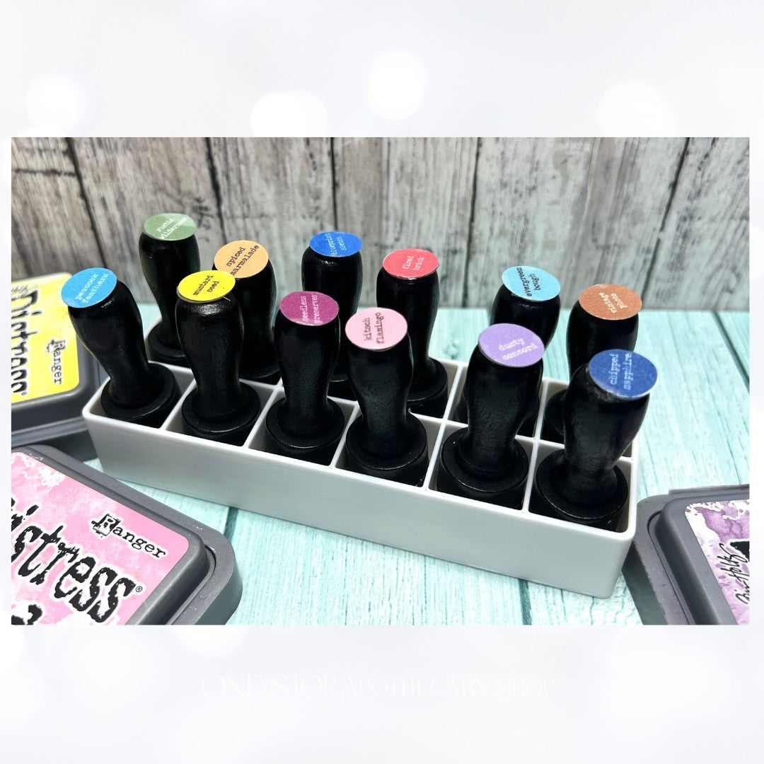 Tim Holtz 3D Printed WHITE INK BLENDING TOOL Organizer Holder MINI Size Set of 2