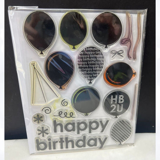 My Favorite Things PARTY BALLOONS Birthday 6x8 Rubber Stamps