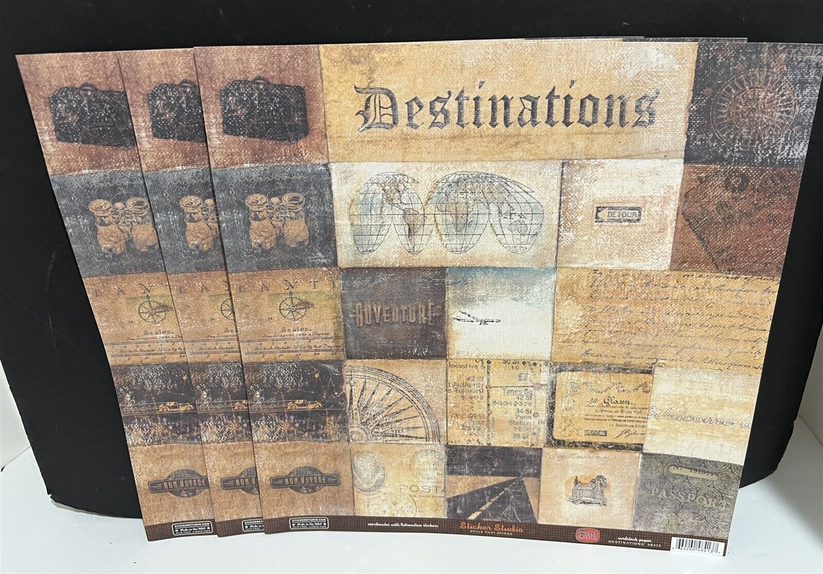 Sticker Studio DESTINATIONS Retro Active Travel Journal Paper Stickers Lot