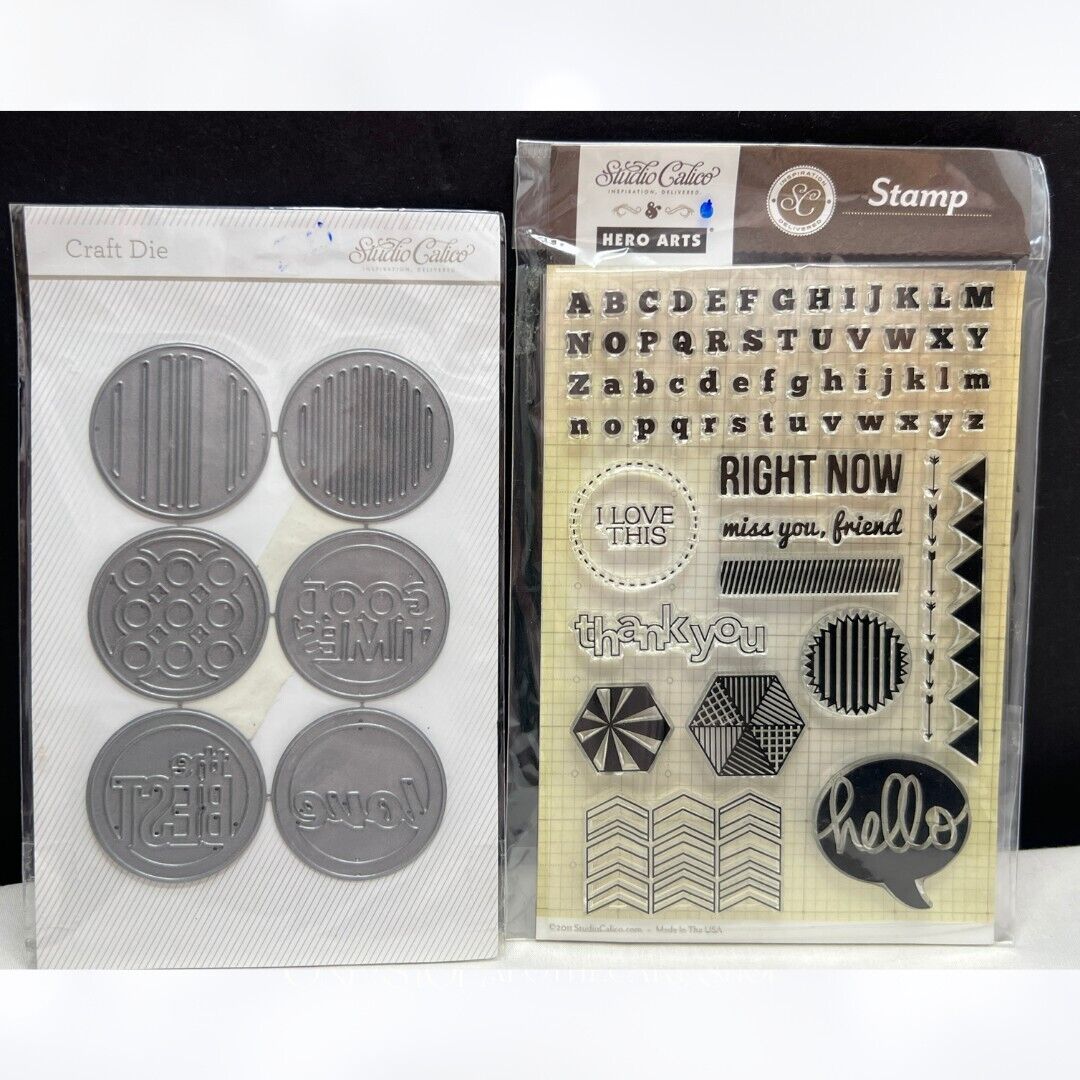 Studio Calico Hero Arts PLANNER Alphabet Journal Circles Rubber Stamps Dies