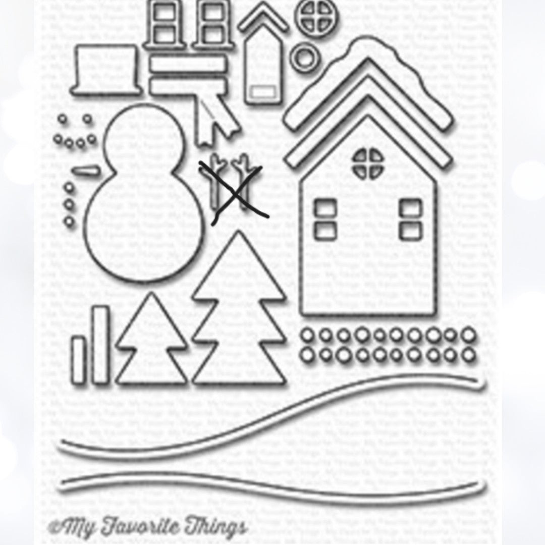 My Favorite Things SNOWGLOBE Christmas Sentiments Rubber Stamps Dies Shakers