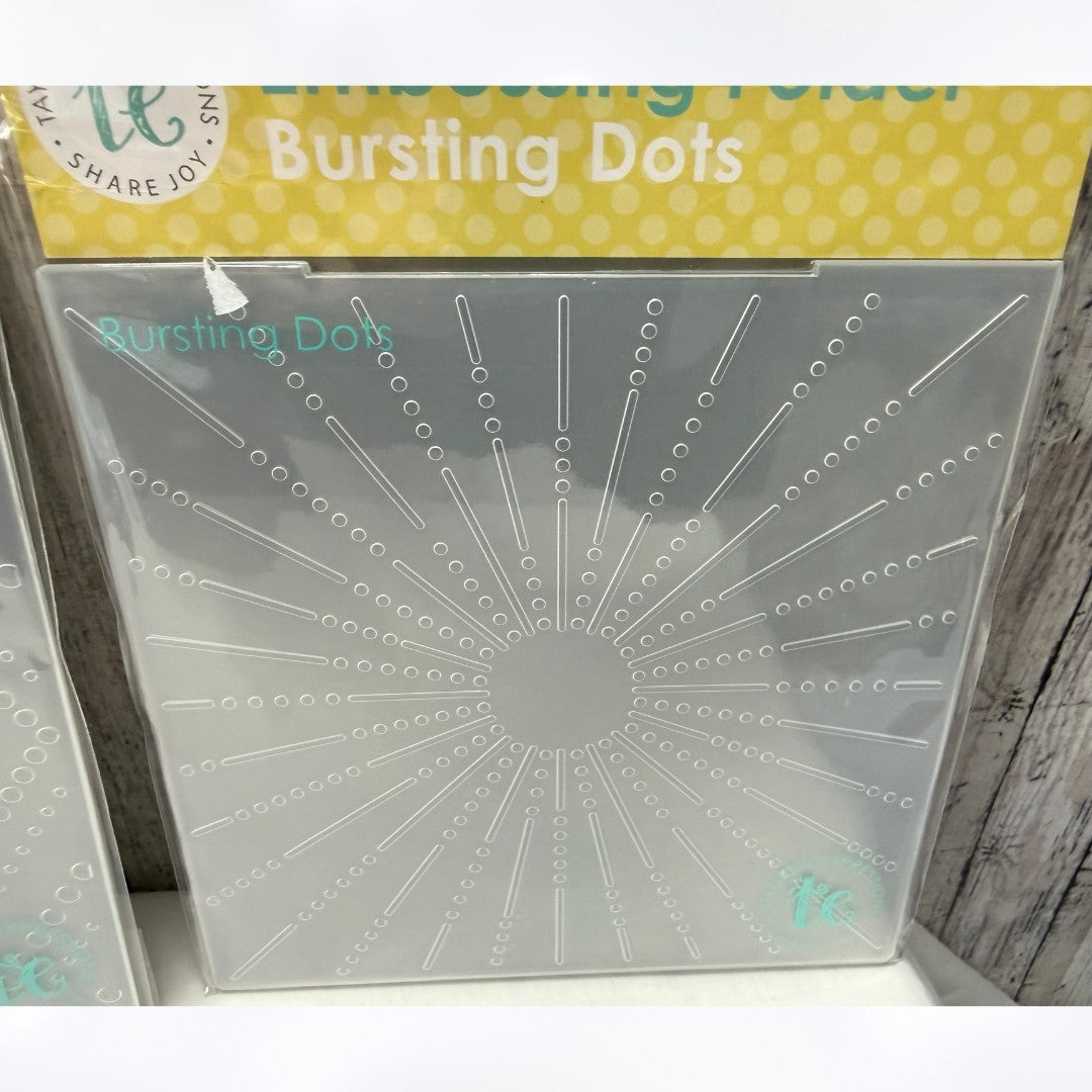 Taylored Expressions ROCKING RHOMBUS Bursting Dots 6x6 Embossing Folders