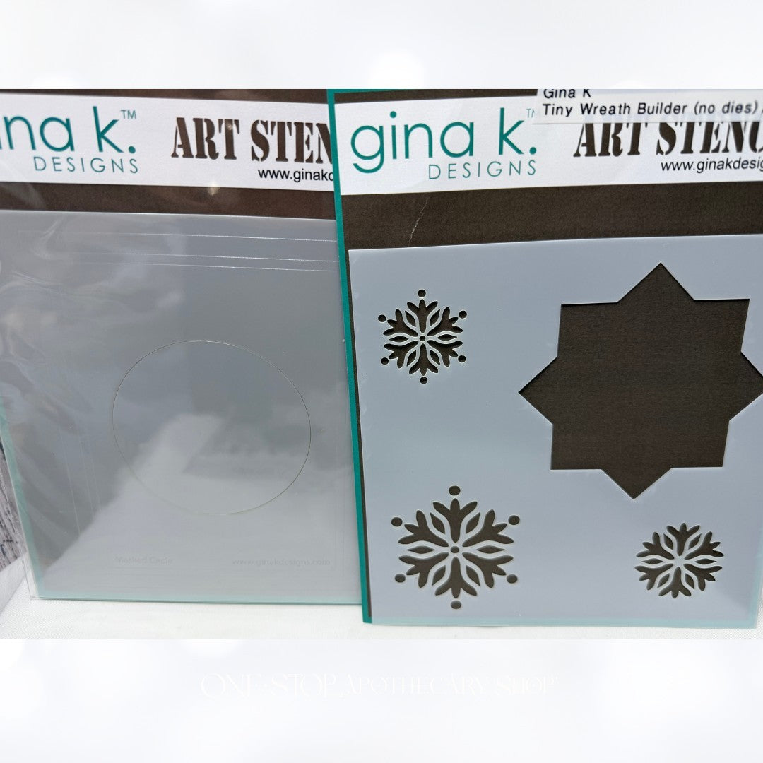 Gina K Designs TINY WREATH BUILDER Stamps Stencils Set