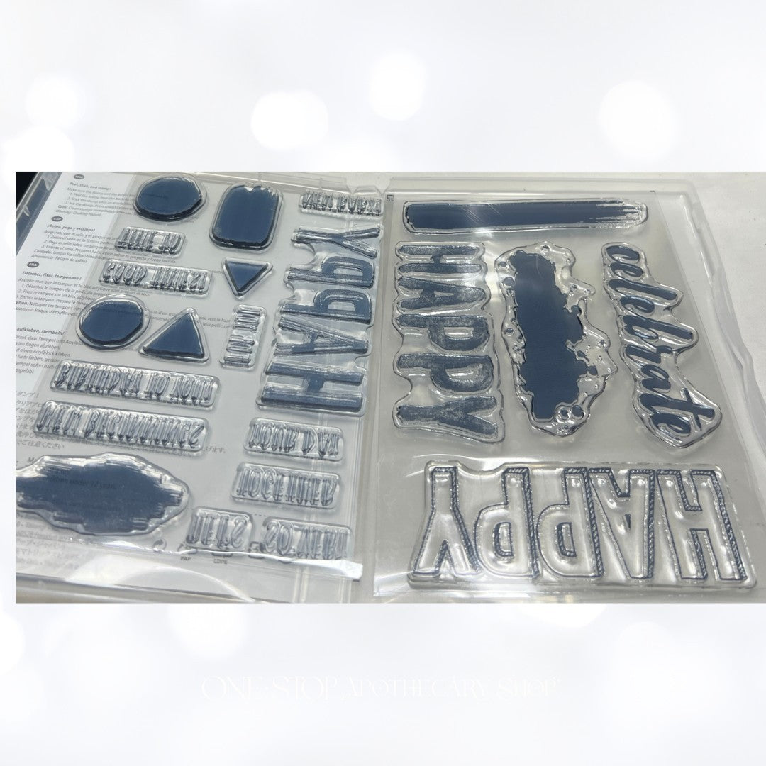 Stampin Up HAPPY CELEBRATIONS Birthday Rubber Stamps Embossing Folders