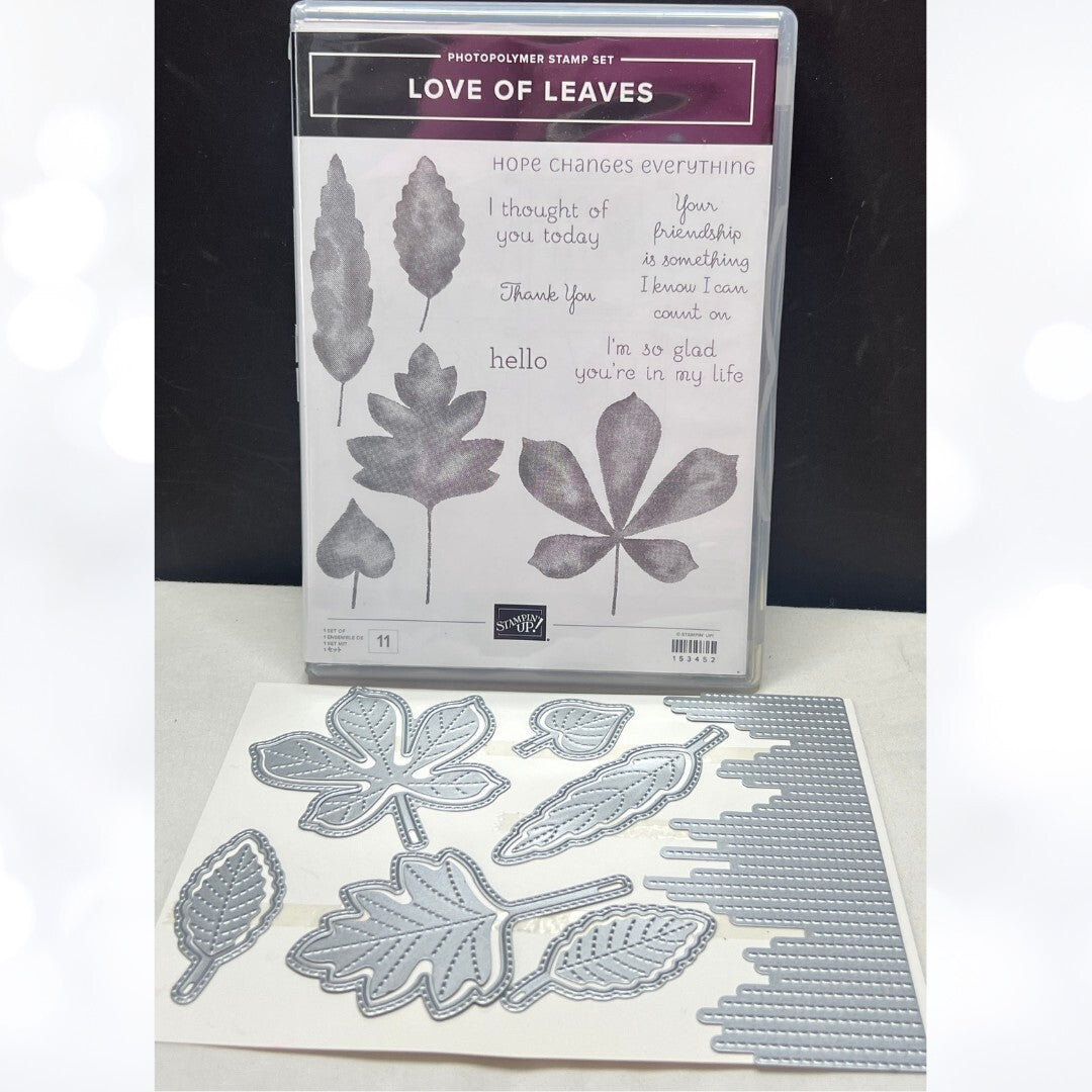 Stampin Up LOVE OF LEAVES Leaf Fall Autumn Rubber Stamps Dies