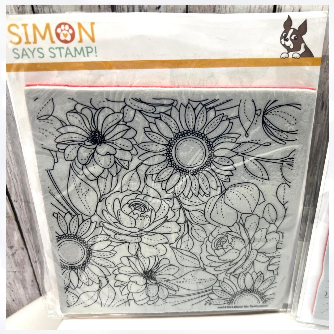 Simon Says Stamp ALL LEAVES Floral Mix 6x6 Fall Autumn Background Rubber Stamps
