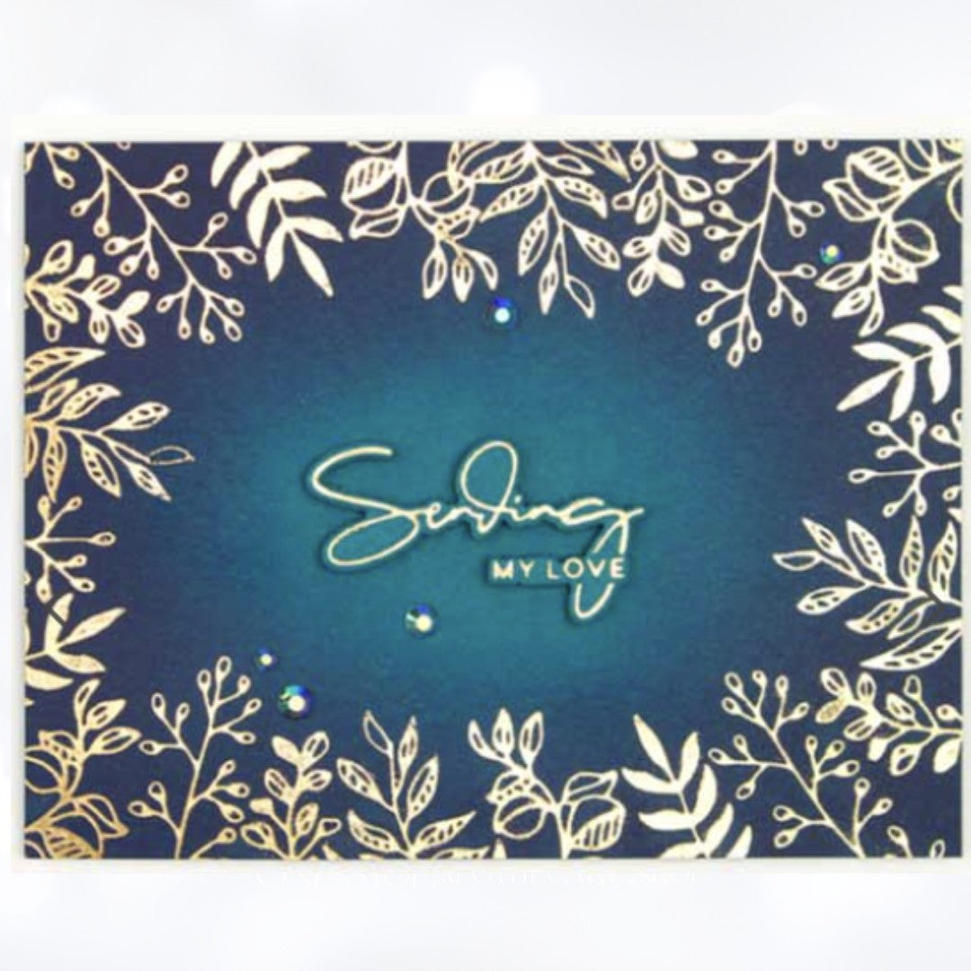 Spellbinders ORGANIC FOLIAGE Diamond Floral Frame Glimmer Hot Foil Plates Set