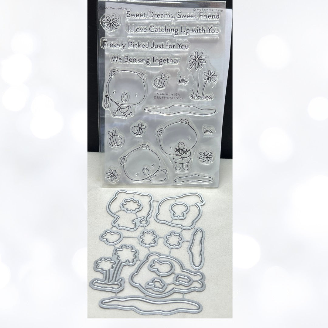 My Favorite Things WE BEELONG Bees Bears Rubber Stamps Dies