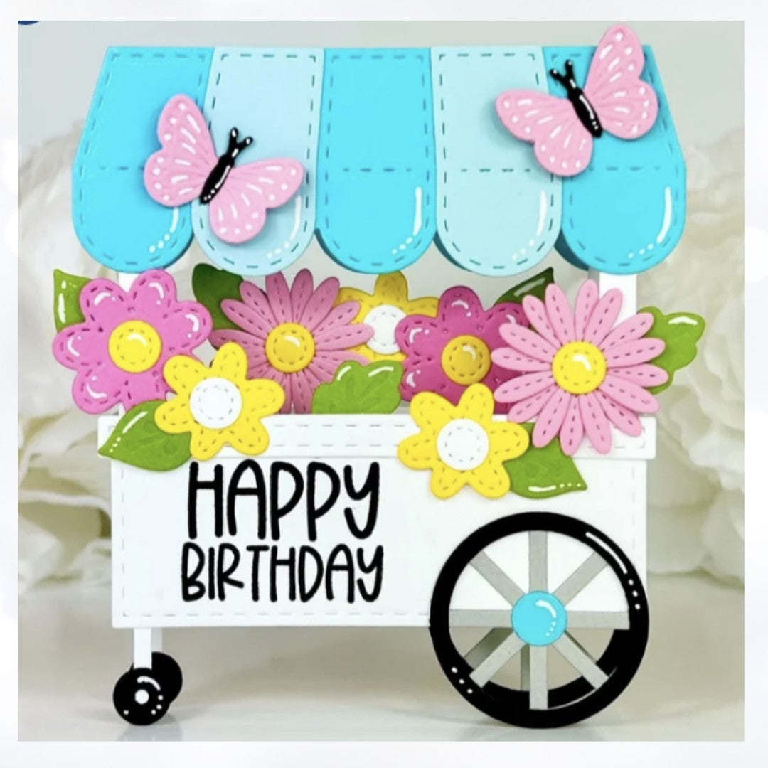Pink & Main FLOWER CART POP-UP 3D Dies