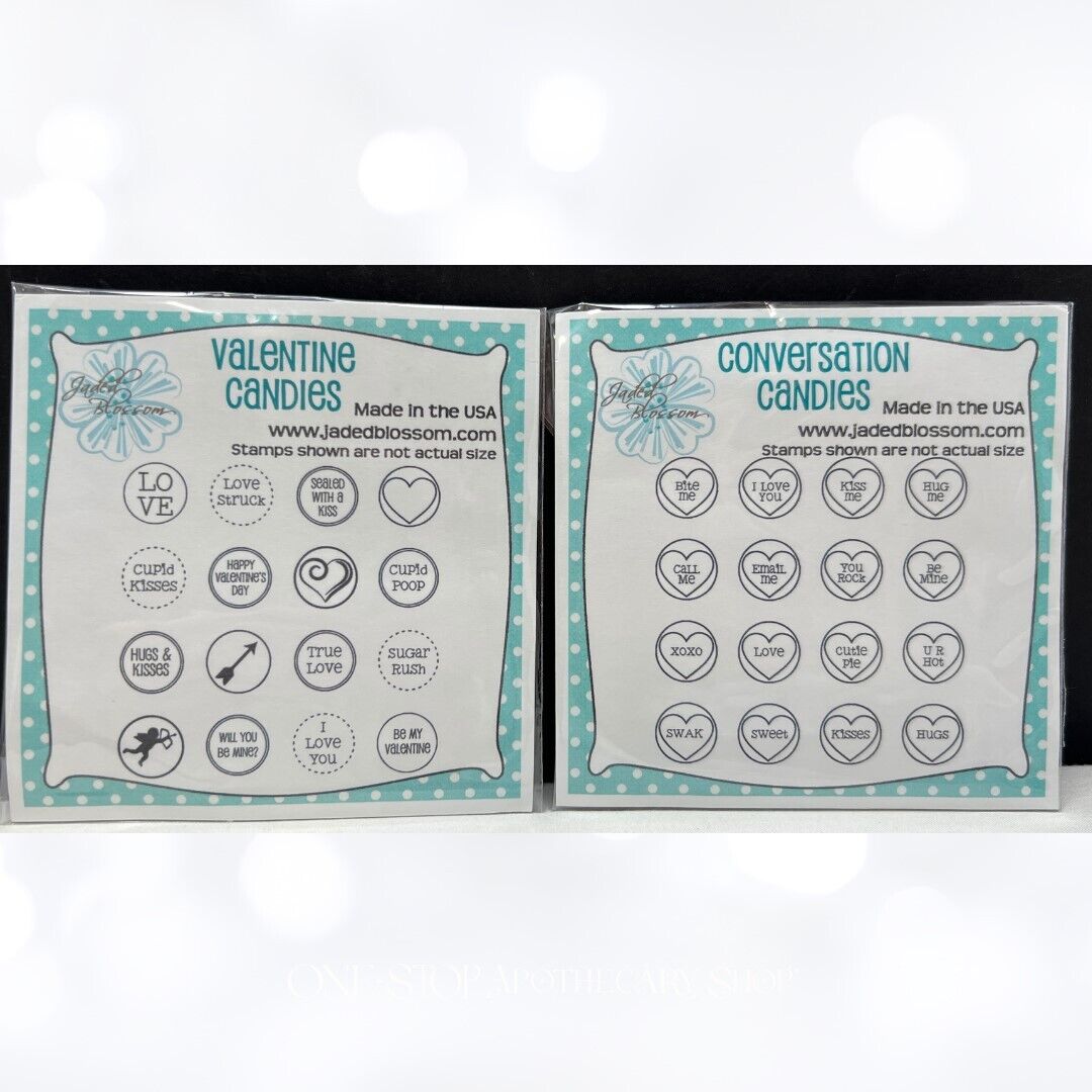 Jaded Blossom VALENTINE CANDIES Candy Hearts Favor Treat Rubber Stamps