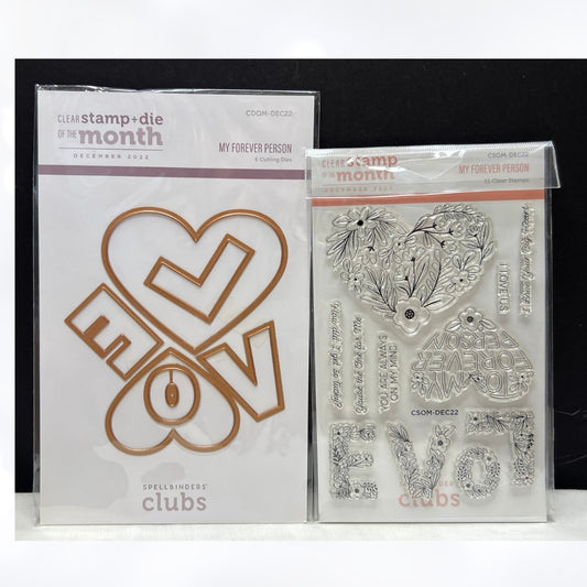 Spellbinders MY FOREVER PERSON Clear Stamp & Dies of the Month Dec 2022