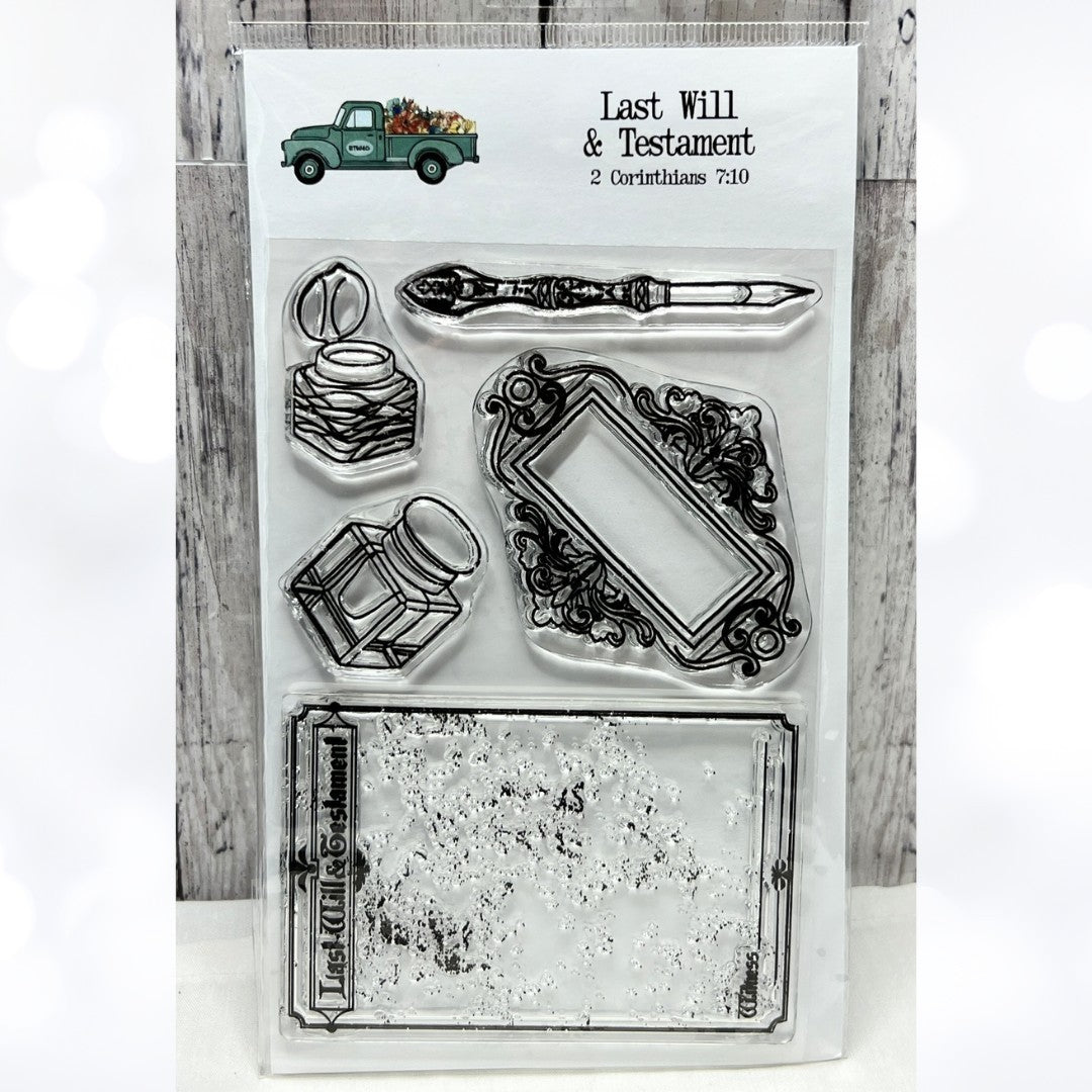 By the Well 4 God LAST WILL & TESTAMENT Antique Bible Journaling Rubber Stamps