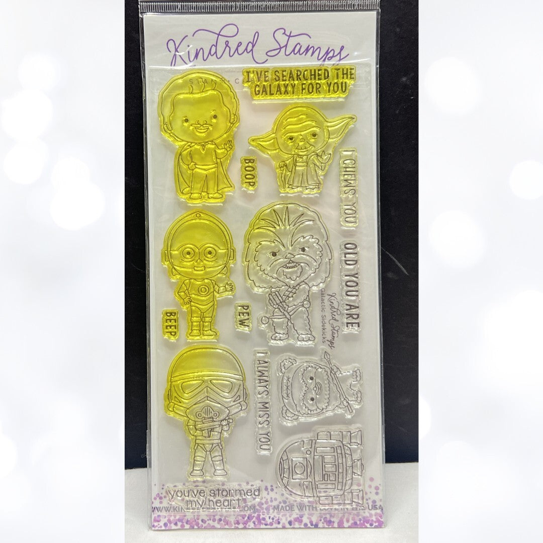 Kindred Stamps GALACTIC SIDEKICKS Star Wars Yoda Ewok Rubber Stamps