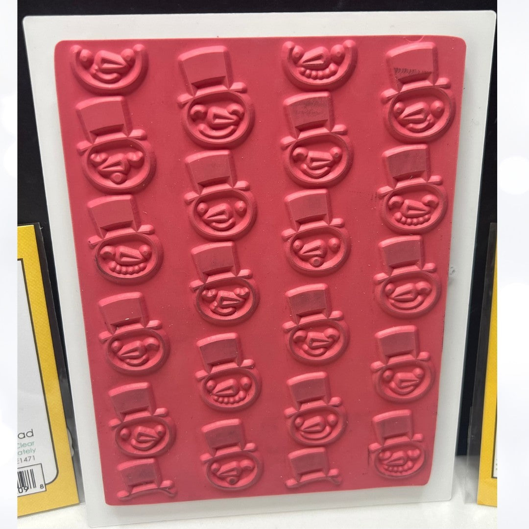 Taylored Expressions FROSTY BACKGROUND Snowman Christmas Rubber Stamps Dies