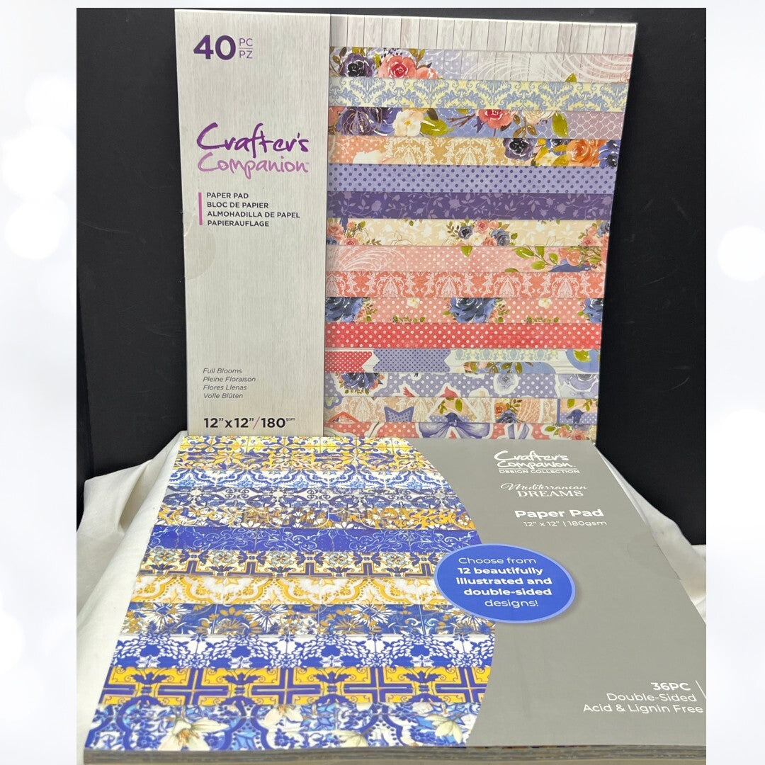 Crafters Companion FULL BLOOMS Mediterranean 12x12 Cardstock Paper