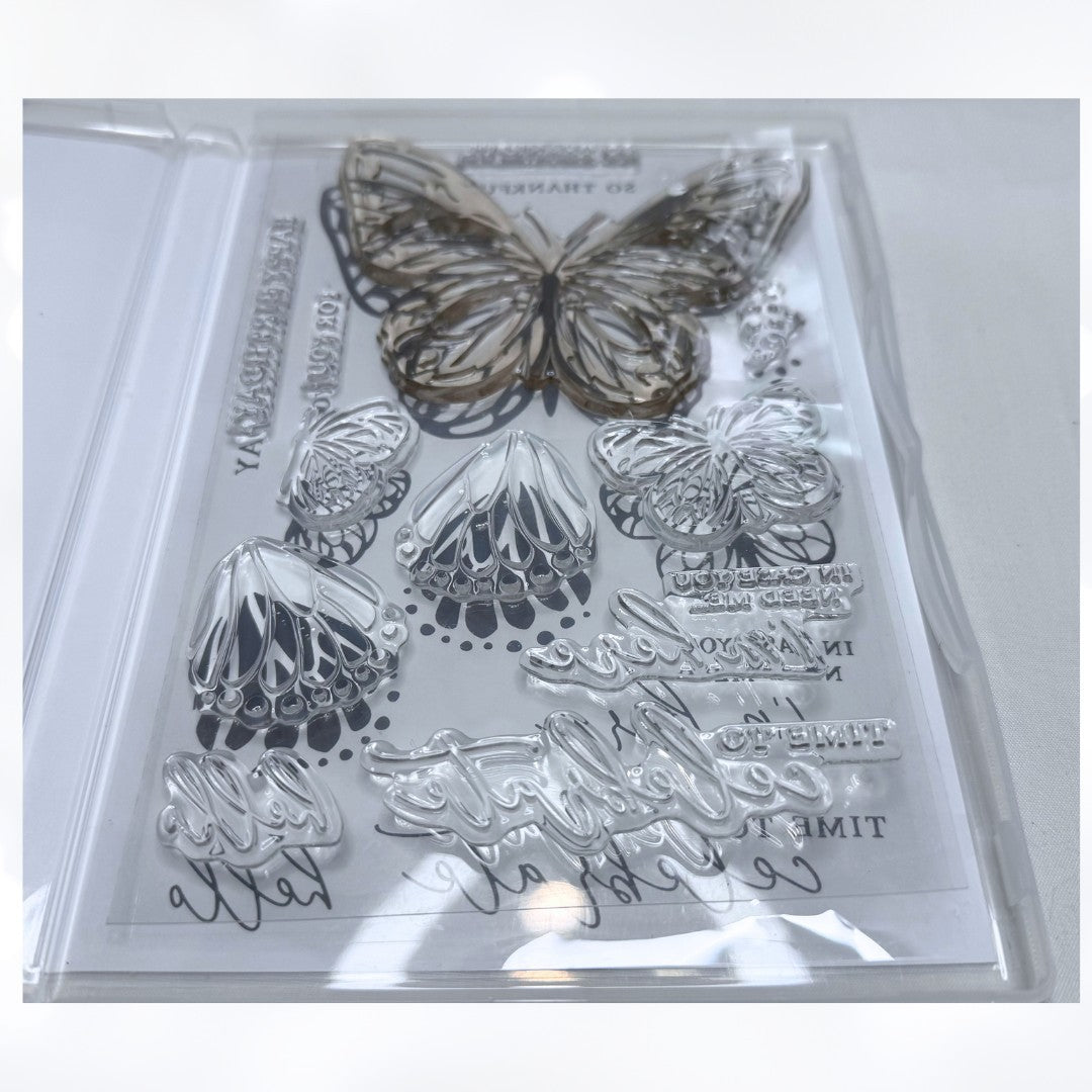 Stampin Up BEAUTIFUL BUTTERFLIES Butterfly Rubber Stamps Embossing Folder