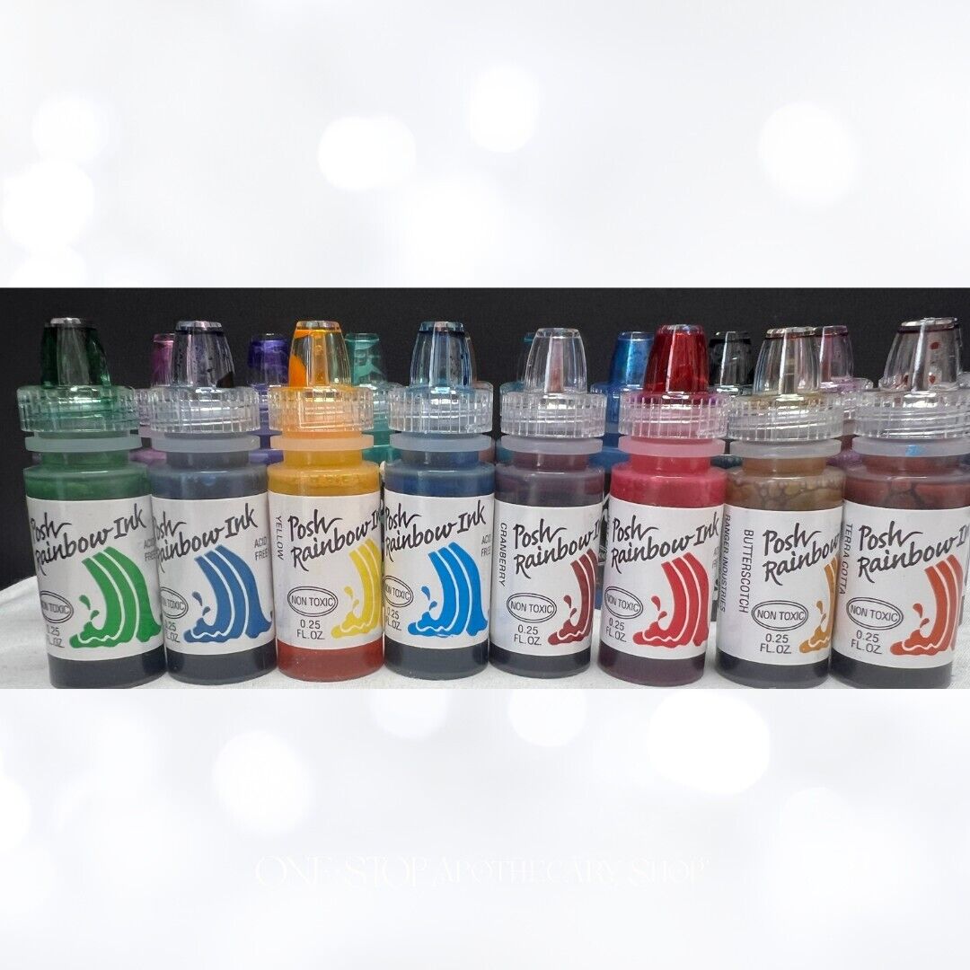 Ranger POSH RAINBOW INK Watercolor Mixed Media Lot of 18 Rare
