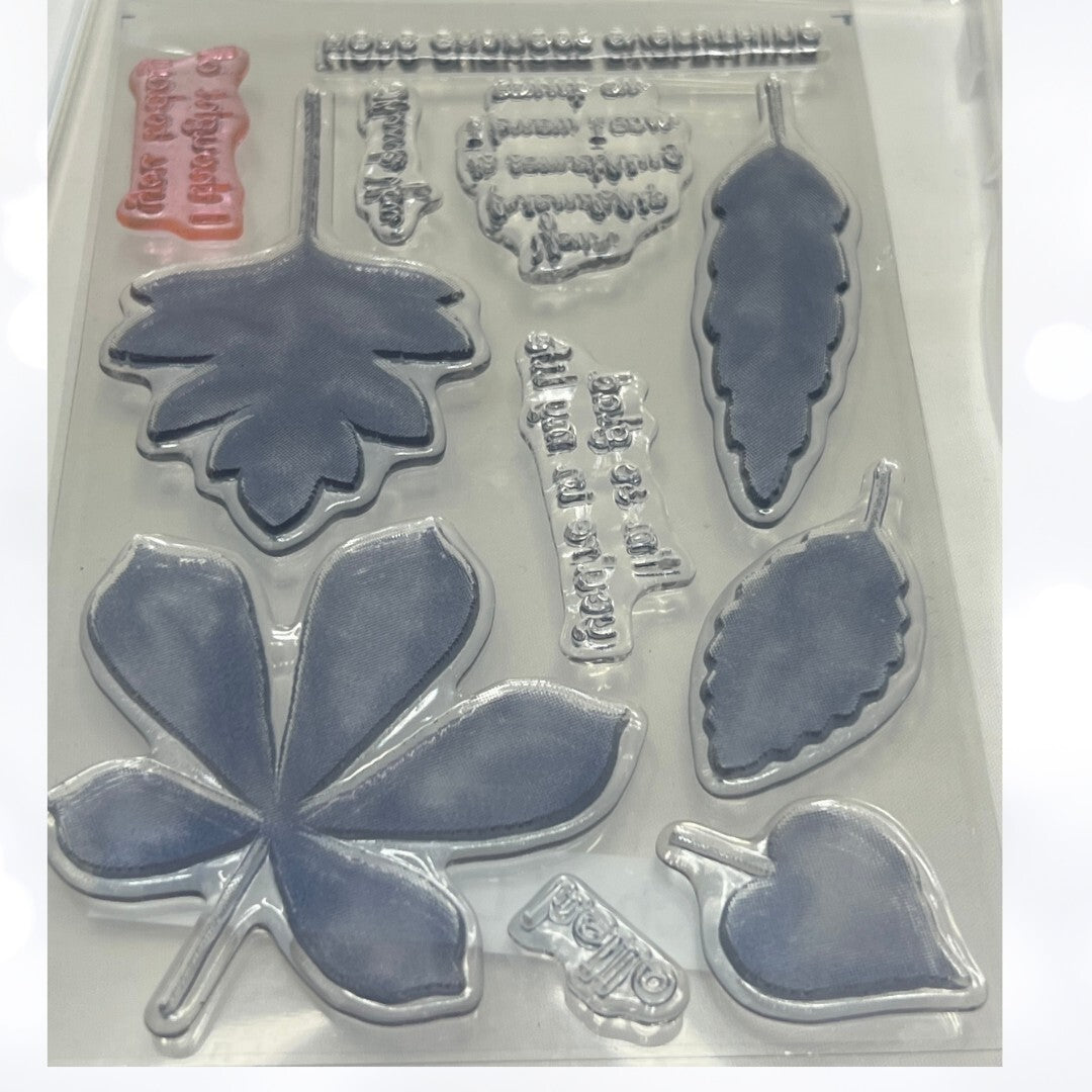 Stampin Up LOVE OF LEAVES Leaf Fall Autumn Rubber Stamps Dies