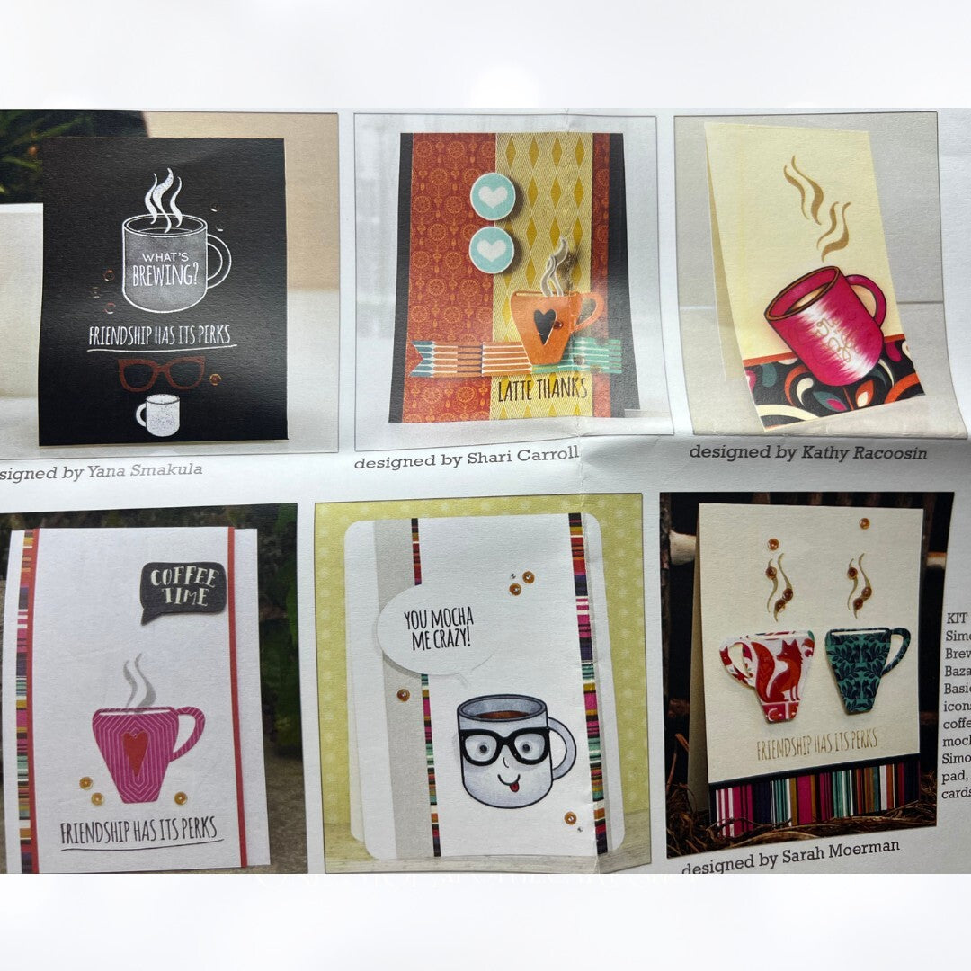 Simon Says Stamp WHAT'S BREWING Coffee Latte Rubber Stamps Die