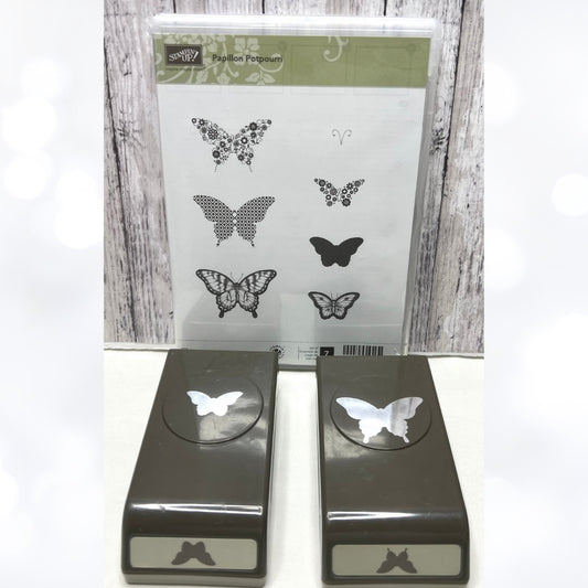 Stampin Up PAPILLON POTPOURRI Butterfly Butterflies Rubber Stamps Punch Punches