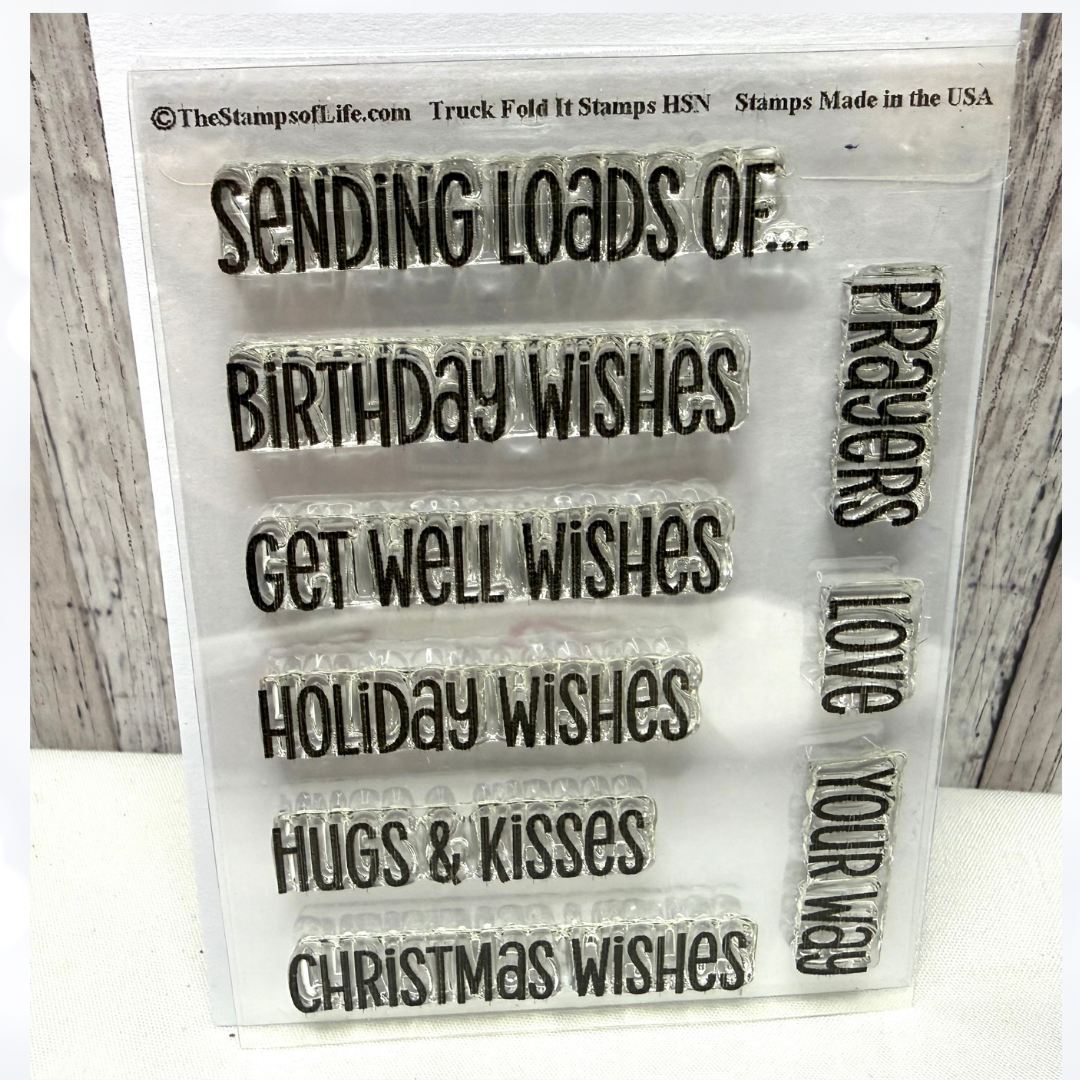 The Stamps of Life 5X7 TRUCK FOLD ITs Pickup Dies & Rubber Stamps