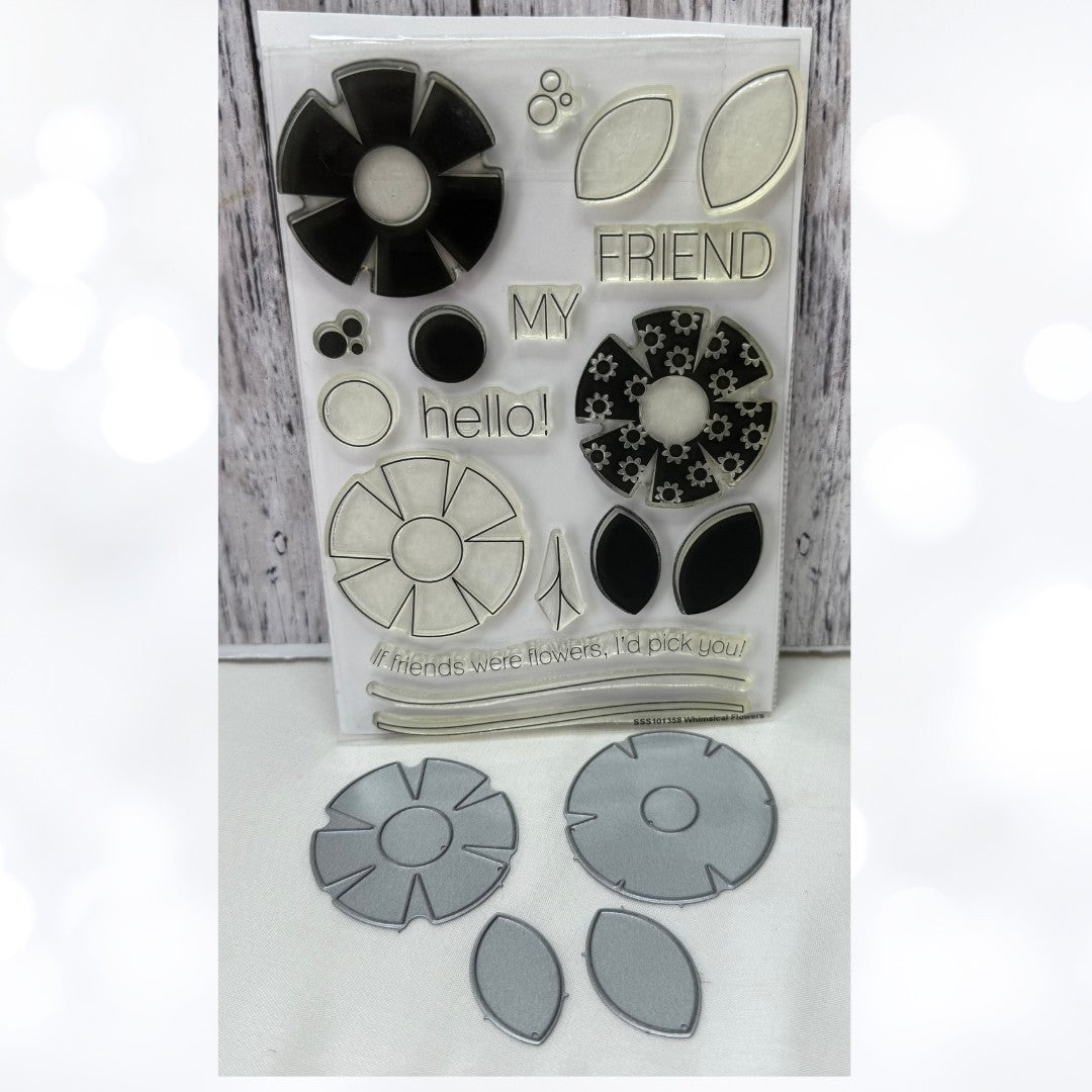 Simon Says Stamp WHIMSICAL FLOWERS Floral Rubber Stamps Dies
